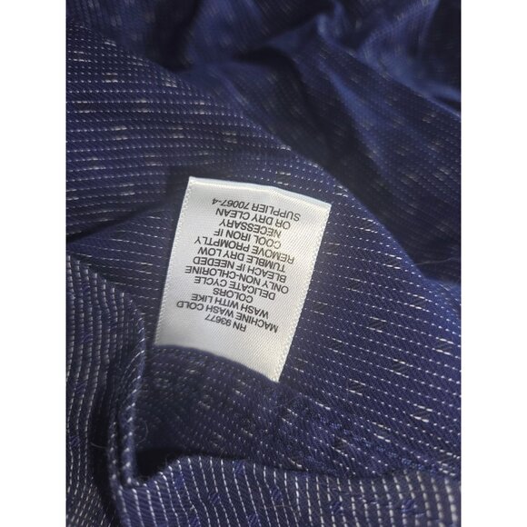 Claiborne Mens Long Sleeve Blue Button Down Shirt*Large*100% Cotton Stretch - Picture 4 of 4